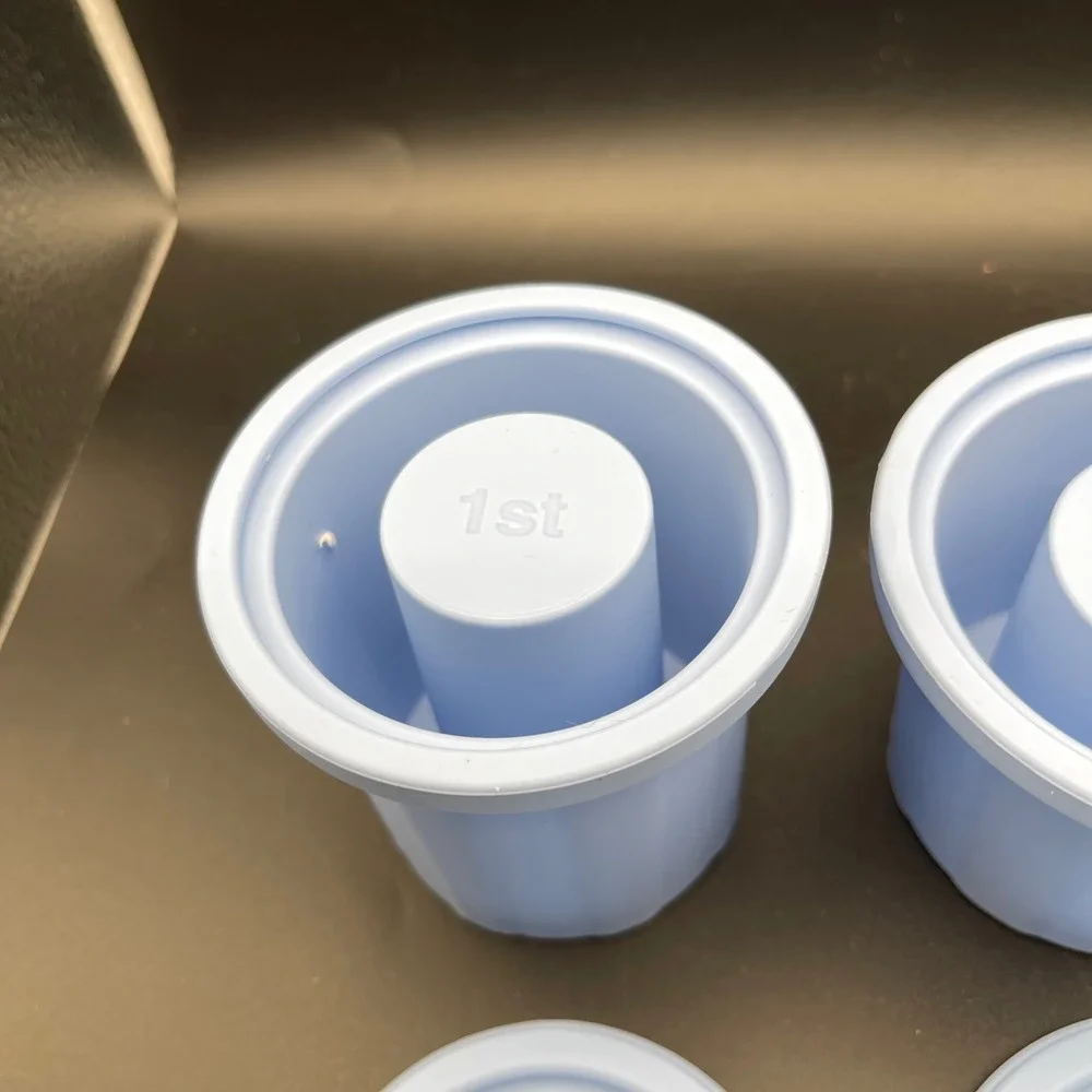 Silicone Large Ice Cube Molds for Tumbler Cup Light‎ Blue Set of 3 with Lids